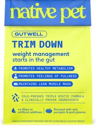 Native Pet GutWell Trim Down Healthy Weight Management & Metabolic Support Supplement for Dogs with Probiotics, 12.7-oz bag