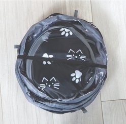 Etna Kitty Pop Up Cat Tunnel Toy with 2 Tents, Black/White, 63 x 21 x 15-in slide 2 of 4