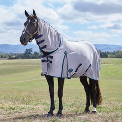 WeatherBeeta ComFiTec Zephyr Horse Fly Sheet Combo, Grey/Navy/Forest Green, 60-in
