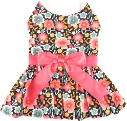 Doggie Design Blooming Blue & Peach Floral Dog Dress, Medium