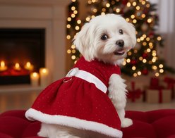 Doggie Design Red Velvet Sparkle Dog Dress, Large slide 2 of 5