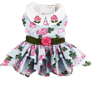 Doggie Design Pink Rose Harness Dress, Large