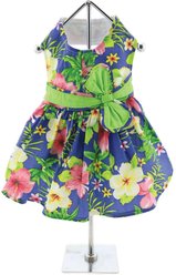 Doggie Design Blue Lagoon Hawaiian Hibiscus Dog Dress, X-Large