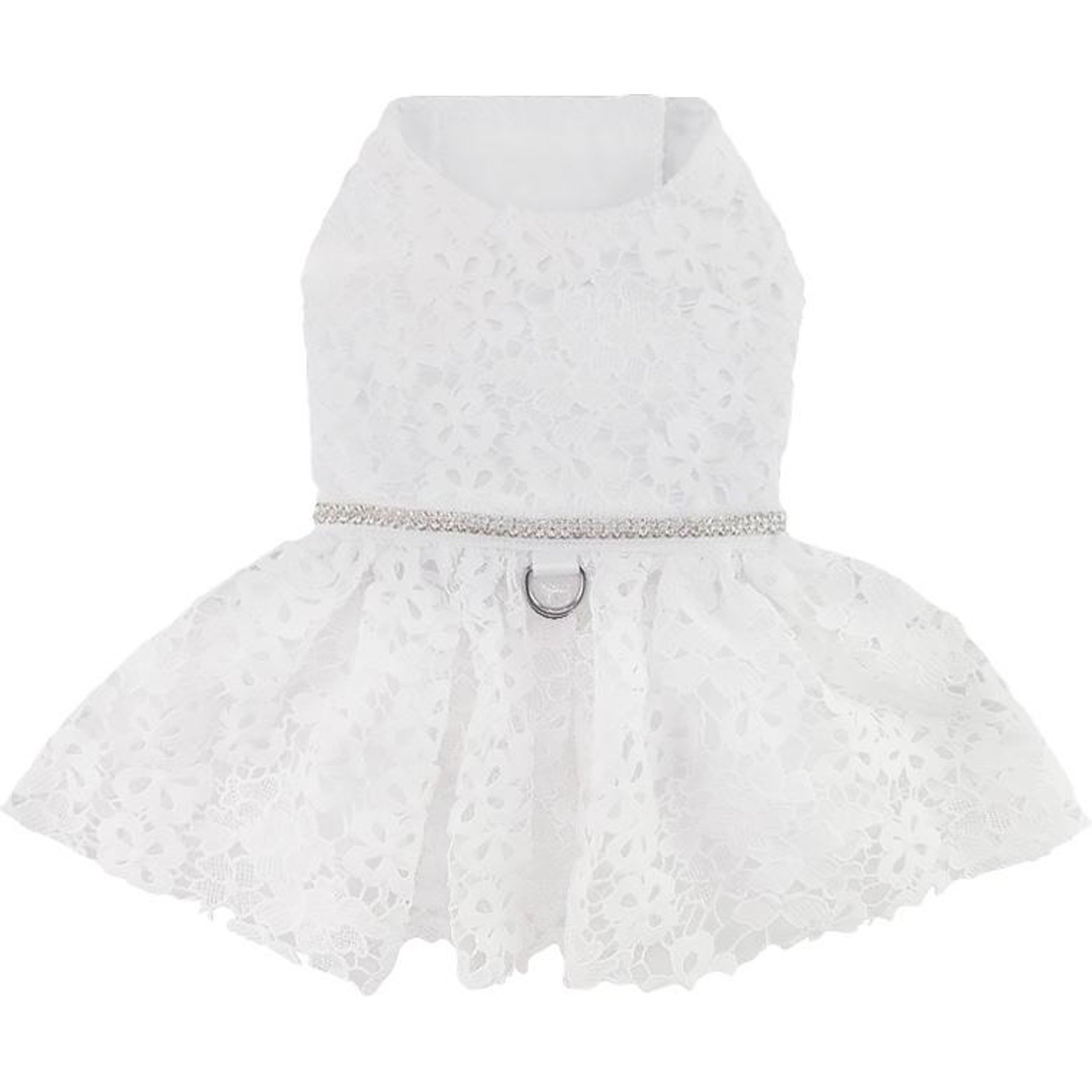 Doggie Design White Lace Dog Wedding Dress, Medium