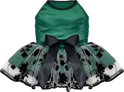 Doggie Design Green & Black Satin Dog Dress, Large