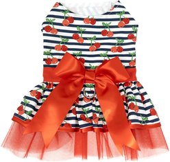 Doggie Design Cherry Stripe Dog Dress, Red, Medium
