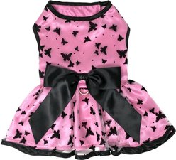 Doggie Design All Aflutter Dog Dress, Pink/Black, Large