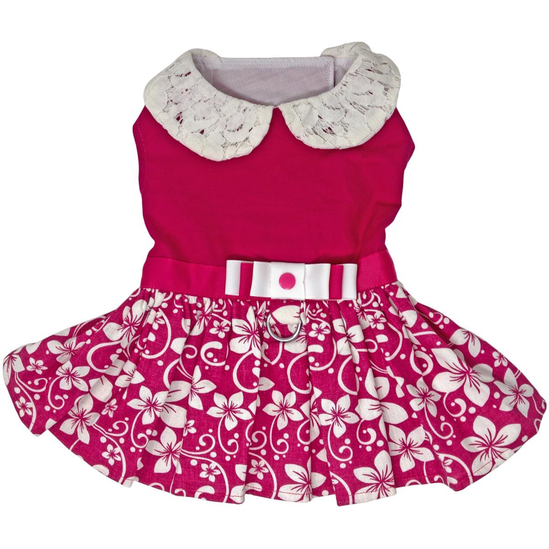 Doggie Design Pink Hibiscus Dog Dress, X-Large