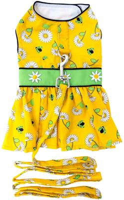DOGGIE DESIGN Ladybugs & Daisies Dog Dress, Yellow, Medium - Chewy.com