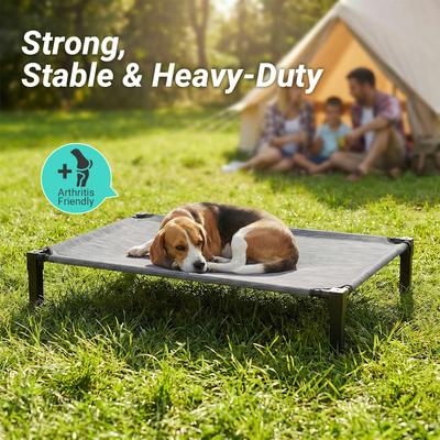 Show full view: Niubya Metal Frame Elevated Cooling Dog Bed, Black Silver, 60 x 36 x 9.3-in slide 3 of 7