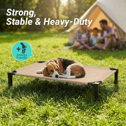 Niubya Metal Frame Elevated Cooling Dog Bed, Beige, 35 x 25 x 7.4-in slide 2 of 7