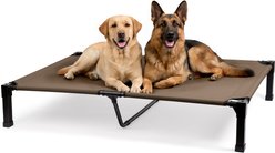 Niubya Metal Frame Elevated Cooling Dog Bed, Brown, 60 x 36 x 9.3-in