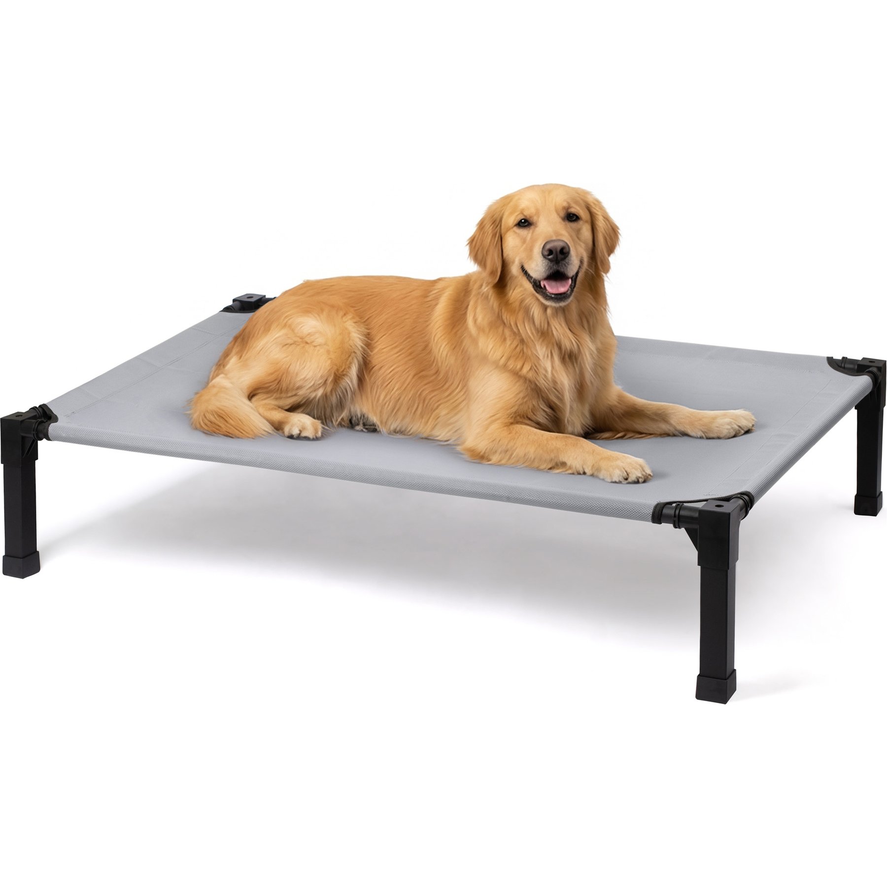 Niubya Metal Frame Elevated Cooling Dog Bed, Grey, 51 x 36 x 9.3-in