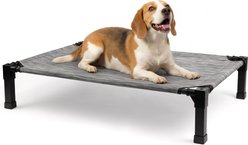 Niubya Metal Frame Elevated Cooling Dog Bed, Black Silver, 42 x 30 x 8.4-in