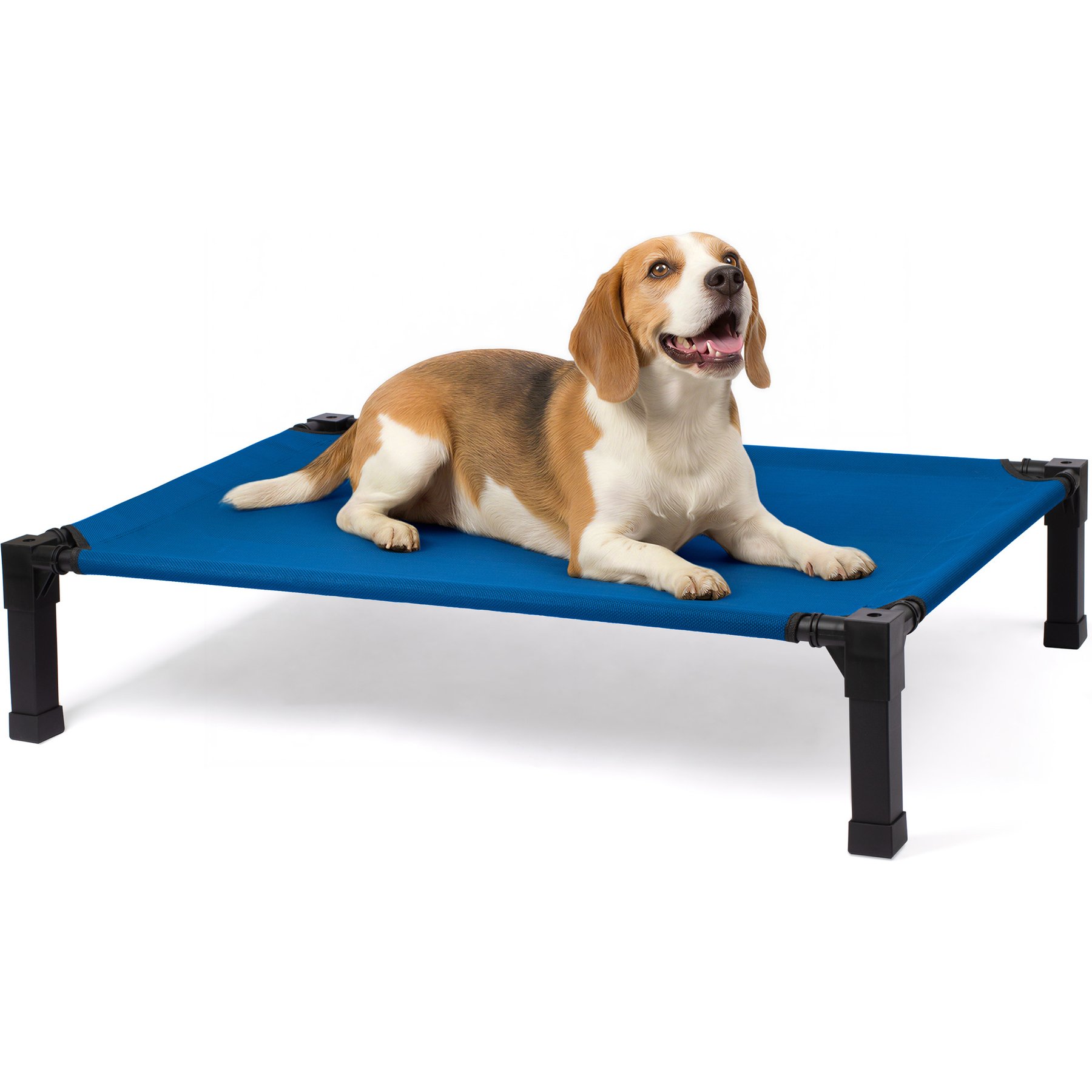 Niubya Metal Frame Elevated Cooling Dog Bed, Navy, 42 x 30 x 8.4-in