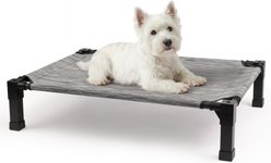 Niubya Metal Frame Elevated Cooling Dog Bed, Black Silver, 35 x 25 x 7.4-in