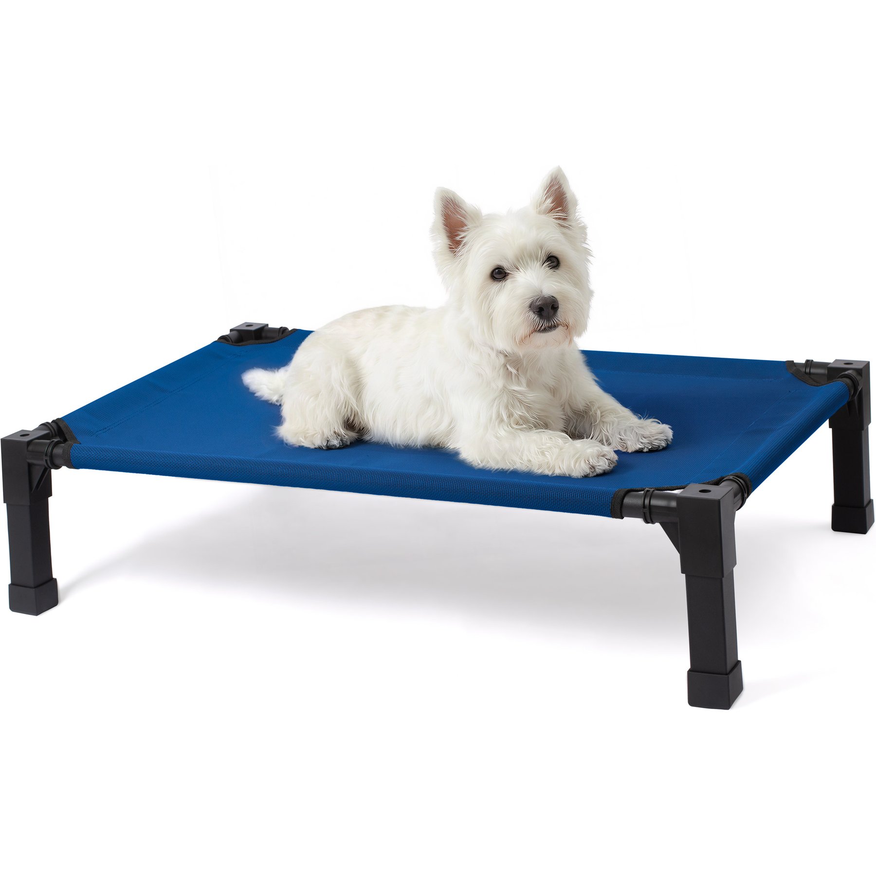 Niubya Metal Frame Elevated Cooling Dog Bed, Navy, 35 x 25 x 7.4-in