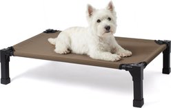 Niubya Metal Frame Elevated Cooling Dog Bed, Brown, 35 x 25 x 7.4-in