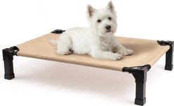 Niubya Metal Frame Elevated Cooling Dog Bed, Beige, 35 x 25 x 7.4-in