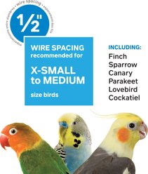 Prevue Pet Products Hampton Deluxe Divided Flight 3 Stack Bird Cage with Rolling Stand, Black slide 2 of 9