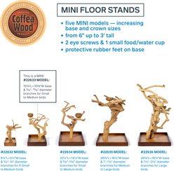 Prevue Pet Products Coffeawood Tree Mini Table Top Bird Playstand, Brown, Small slide 2 of 9