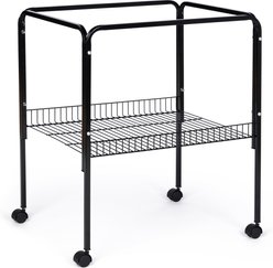 Prevue Pet Products Rolling Bird Cage Stand with Shelf, Black