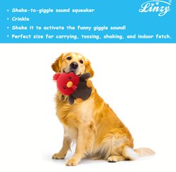 Linzy Toys Chubby Buddies Turkey Squeaky Plush Dog Toy, Red/Brown, 7-in slide 2 of 6
