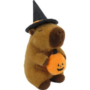 Linzy Toys Witch Capybara Squeaky Plush Dog Toy, Brown, 7-in