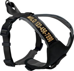 Pawtitas Personalized Reflective Dog Harness, Black, X-Small: 15 to 18-in chest