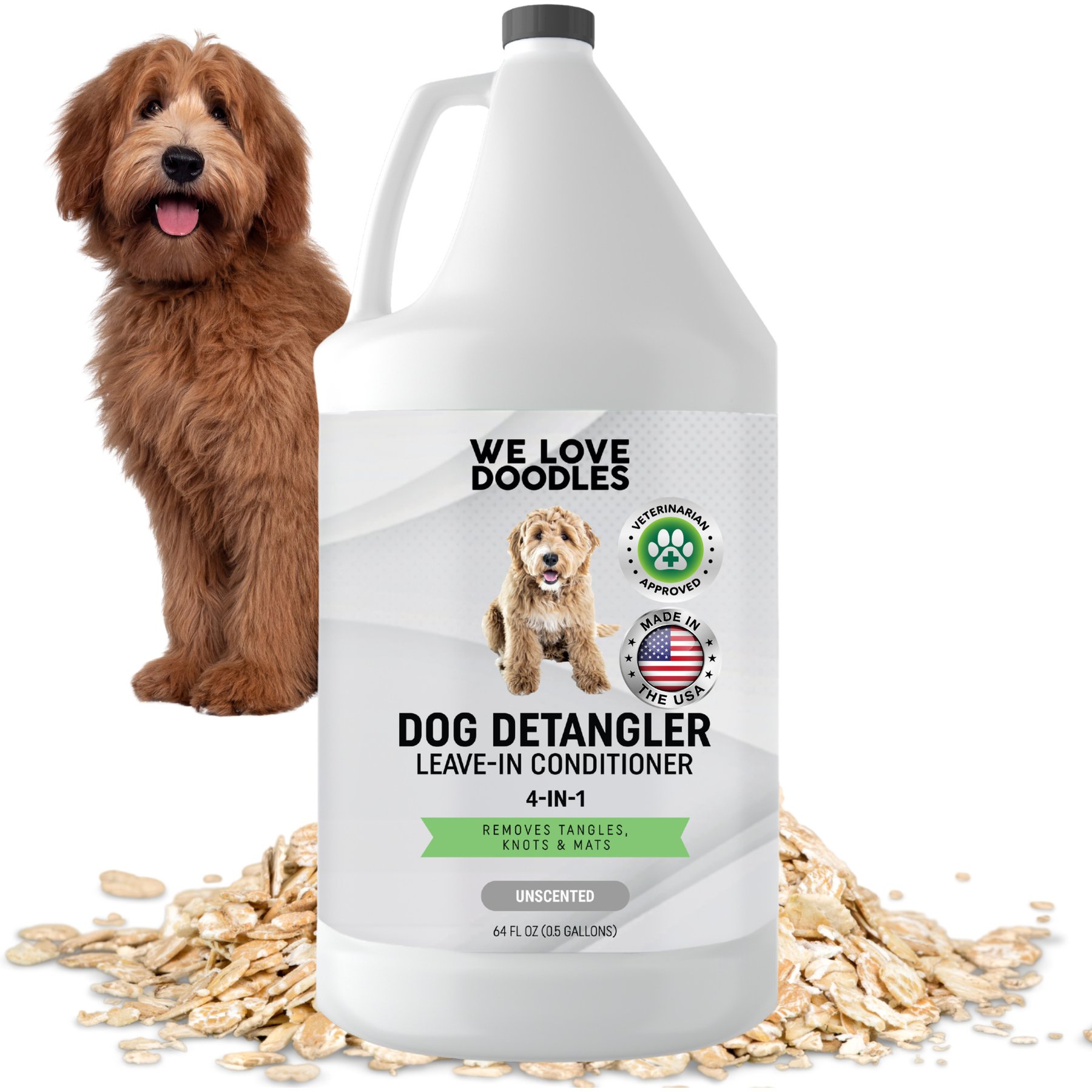 We Love Doodles 4-in-1 Detangler Unscented Dog Conditioner, 64-fl oz bottle