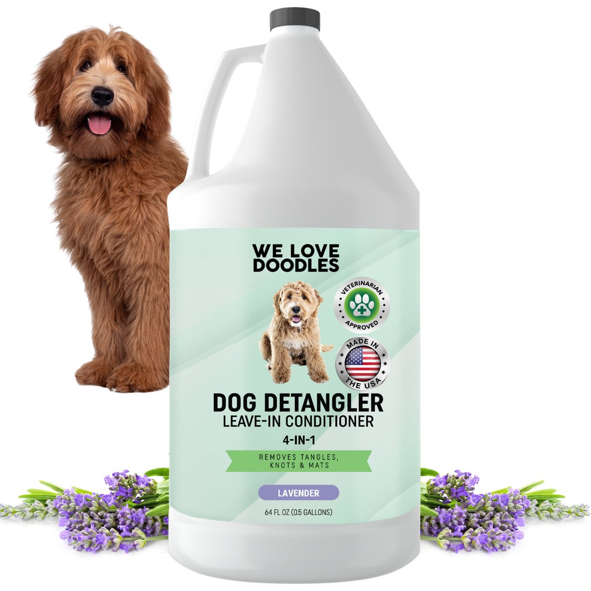 We Love Doodles 2-in-1 Detangler Lavender Scent Dog Conditioner, 64-fl oz bottle