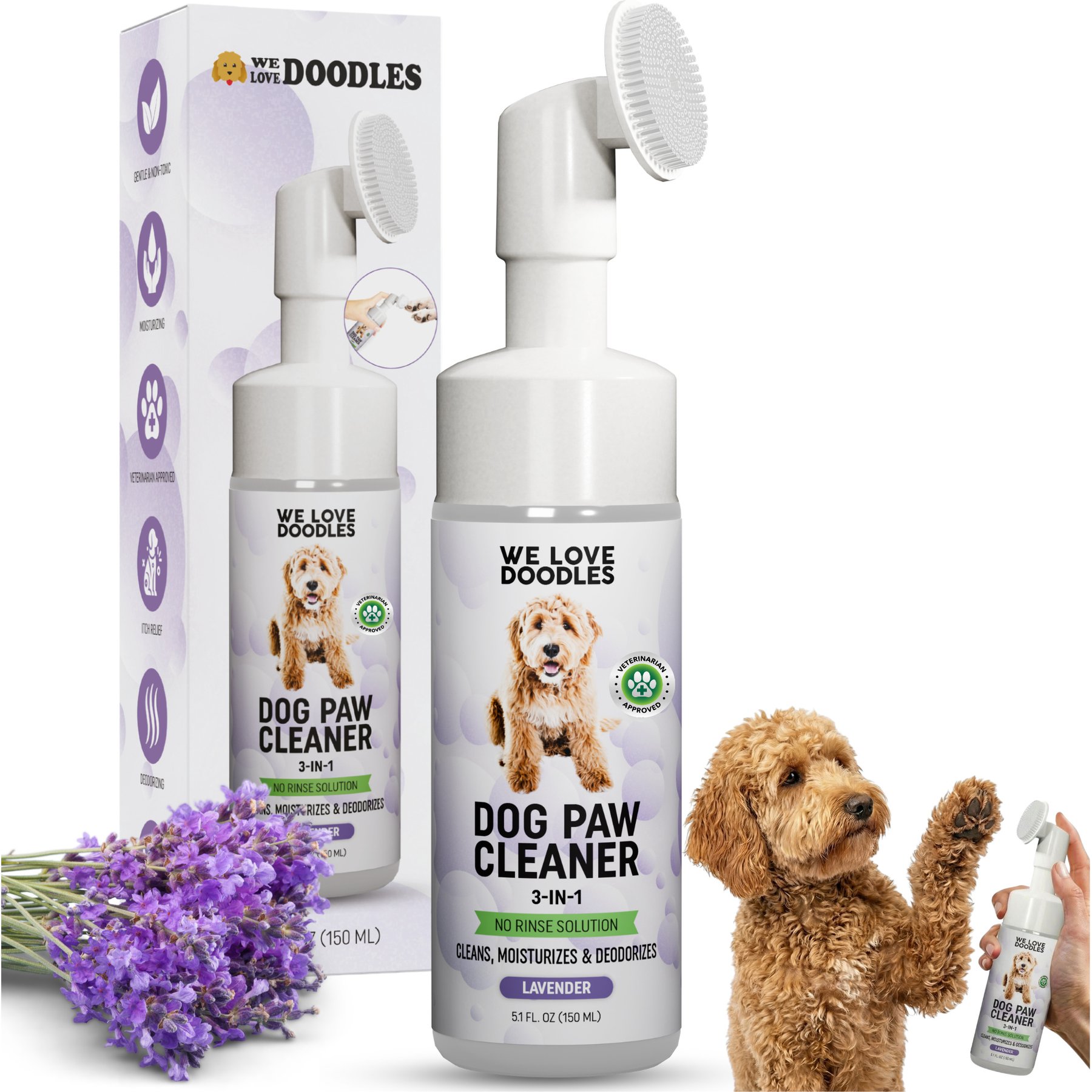 We Love Doodles Lavender Dog Paw Cleaner, 5.1-oz bottle