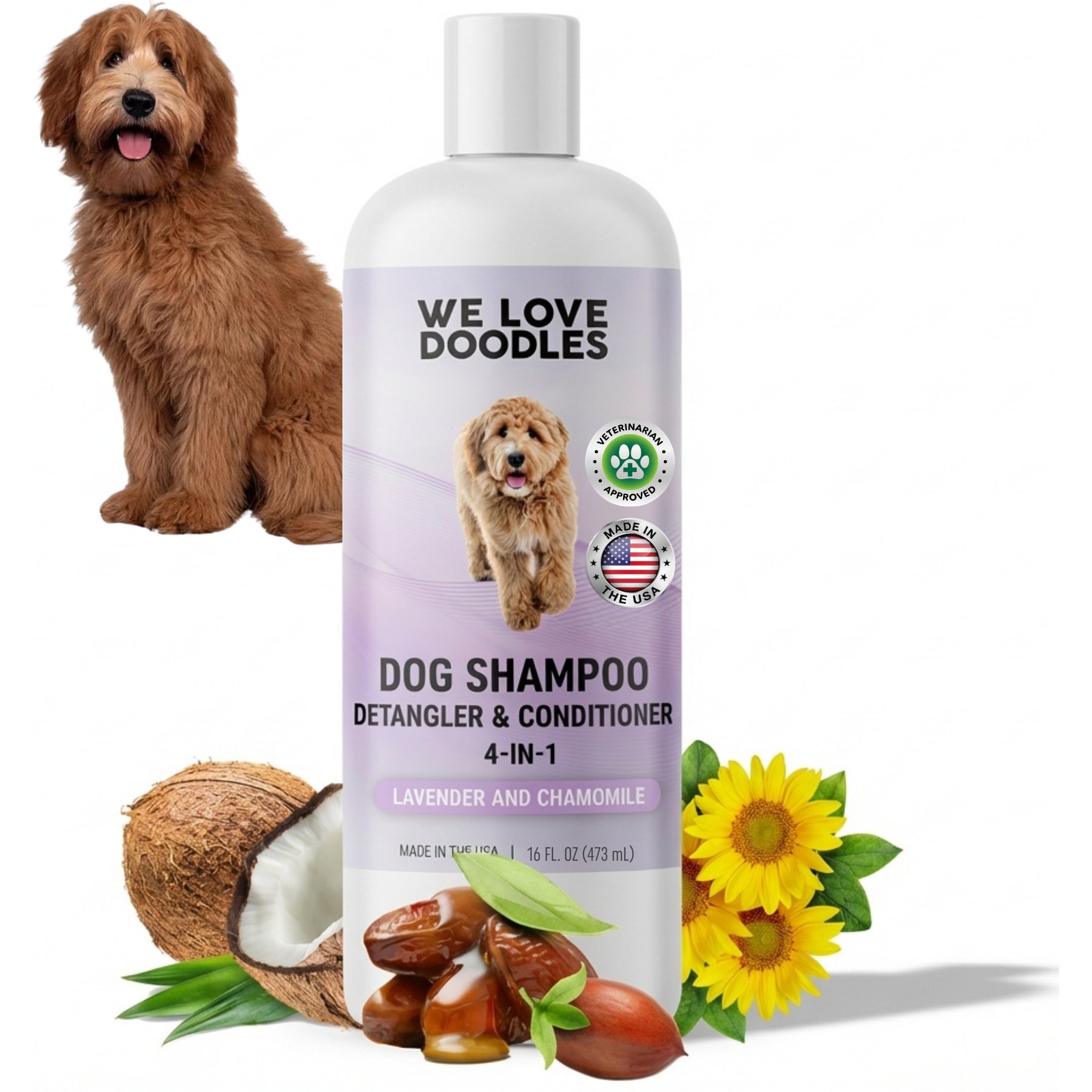 We Love Doodles 4-in-1 Detangling Deep Cleansing Lavender & Chamomile Scent Dog Shampoo, 16-fl oz bottle