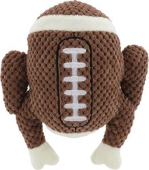 Linzy Toys Turkey Football Squeaky Plush Dog Toy, Brown, 9-in