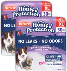 Hartz Home Protection Super Absorbent Odor Eliminating Lavender Scented No Leak Dog Pads, X-Large, 60 count slide 1 of 9