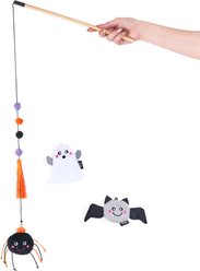 ZippyClaws Halloween ZippyStick Ghost with Friends Plush Cat Toy with Catnip, Multicolor
