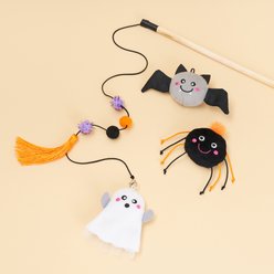 ZippyClaws Halloween ZippyStick Ghost with Friends Plush Cat Toy with Catnip, Multicolor slide 2 of 6
