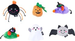 ZippyClaws Halloween Haunted Critters Plush Cat Toy with Catnip, Multicolor, 6 count