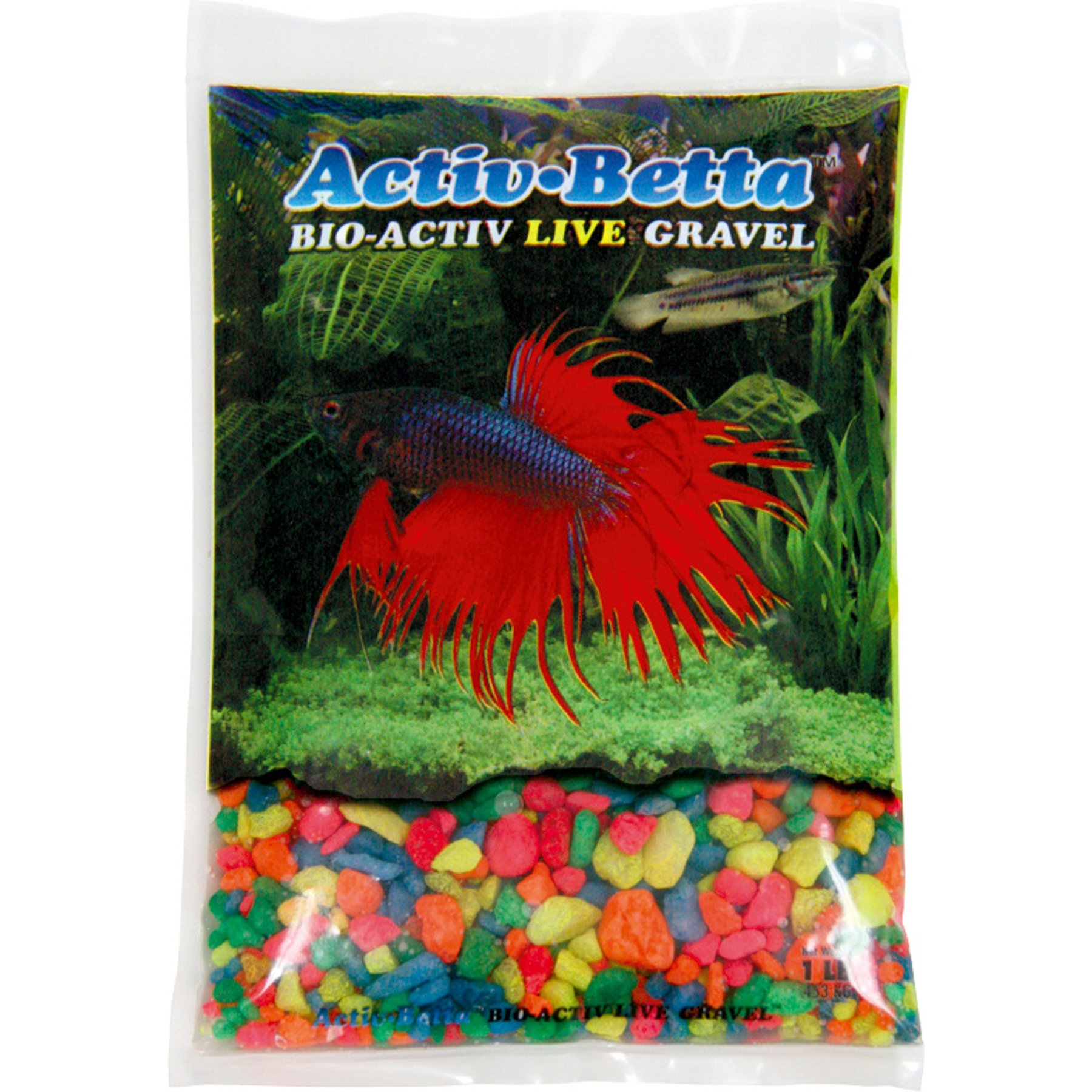 Activ-Betta Bio Activ Live Betta Aquarium Gravel, 1-lb bag, Neon Rainbow