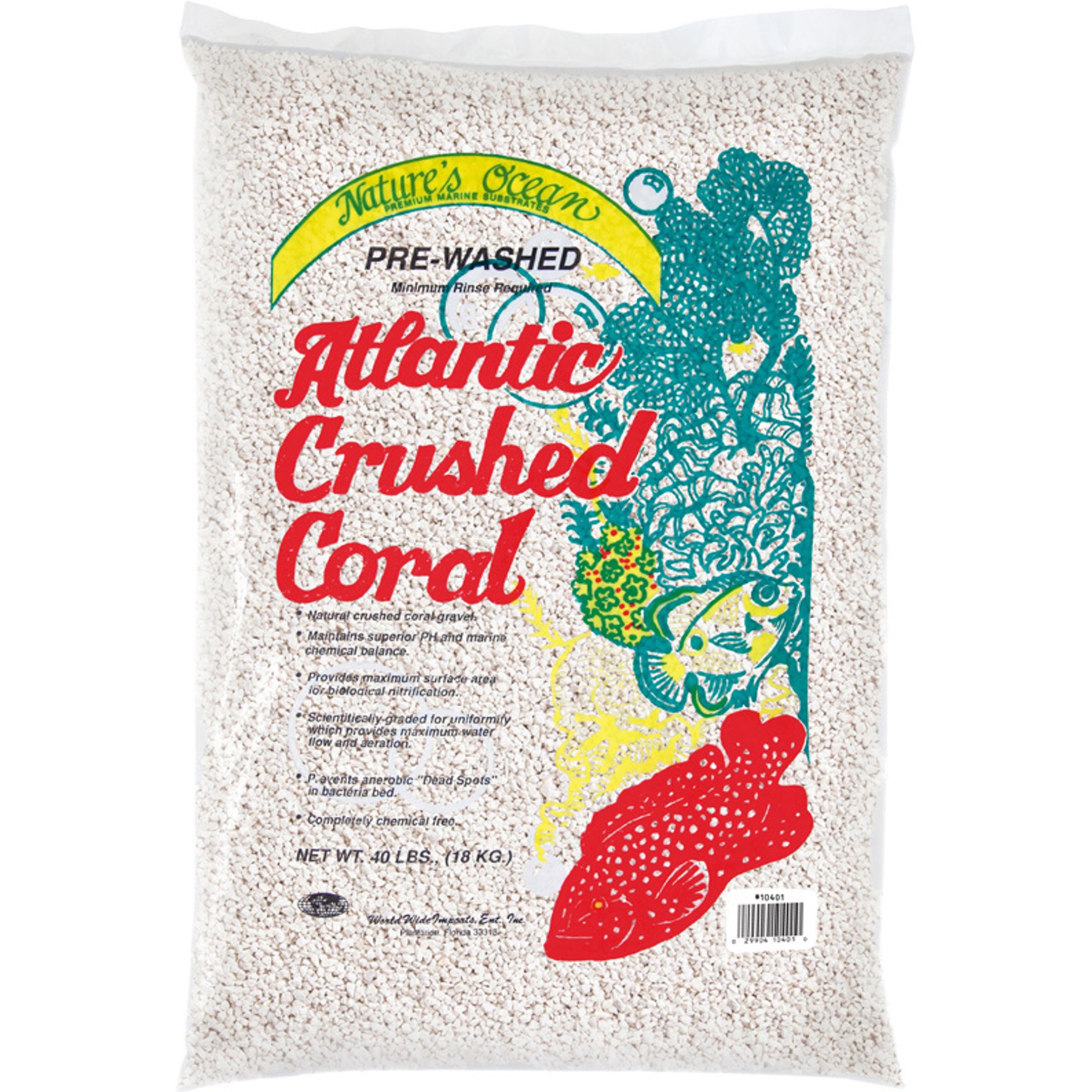Nature's Ocean Atlantic Crushed Coral #4 with Aragonite, White, 20-lb bag