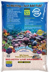 Nature's Ocean Bio-Activ Live Aragonite Saltwater Aquarium Reef Sand, White/Samoa Pink, 20-lb bag