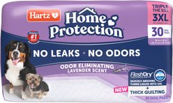 Hartz Home Protection Super Absorbent Odor Eliminating Lavender Scented No Leak Dog Pads, XXX-Large, 30 count