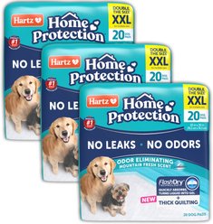 Hartz Home Protection Super Absorbent Odor Eliminating Mountain Fresh Scented No Leak Dog Pads, X-Large, 60 count