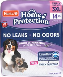 Hartz Home Protection Super Absorbent Odor Eliminating Lavender Scented No Leak Dog Pads, XXX-Large, 14 count