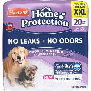 Hartz Home Protection Super Absorbent Odor Eliminating Lavender Scented No Leak Dog Pads, XX-Large, 20 count
