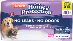 Hartz Home Protection Super Absorbent Odor Eliminating Lavender Scented No Leak Dog Pads, XX-Large, 40 count