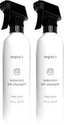 Begley's Natural No-Rinse Waterless, Bathless Cleaning, Deodorizing & Odor Removal Fresh Citrus Scent Dog & Cat Shampoo, 16-fl oz, 2 count