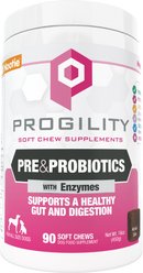 Nootie Progility Pre & Probiotics with Enzymes Soft Chew Supplement for Dogs, 90 count