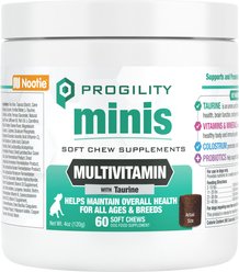 Nootie Progility Minis Multvitamin with Taurine Soft Chew Supplement for Dogs, 60 count