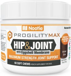 Nootie ProgilityMAX Hip & Joint with Eggshell Membrane, Glucosamine & Chondroitin Supplement for Large Dogs, 60 count
